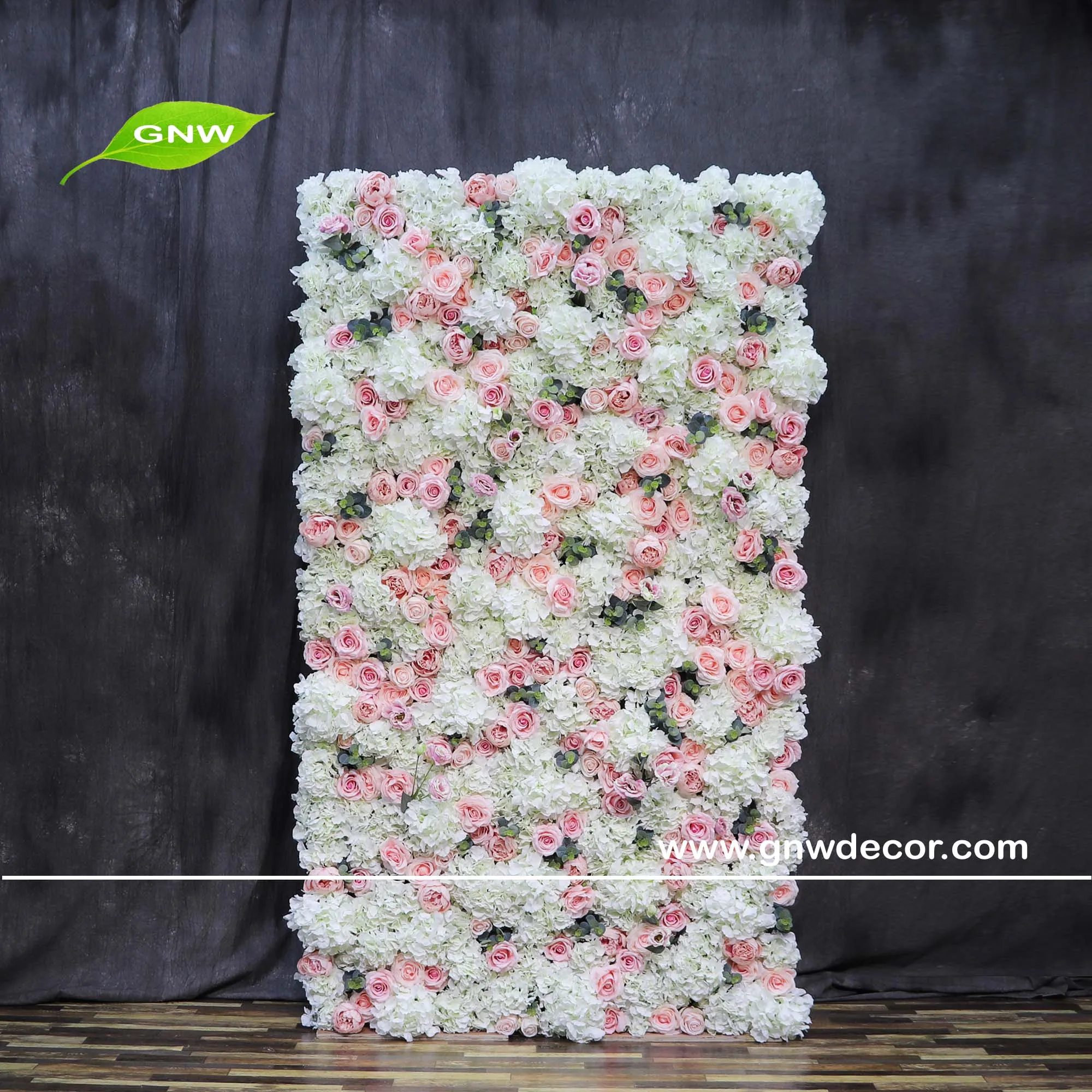 Gnw Roll Up Flower Wall Backdrop Wedding Stage Decoration With Flowers