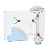 Double Head High Quality Bright Polished Beauty Roller Face Massage Facial Opal White Jade Roller