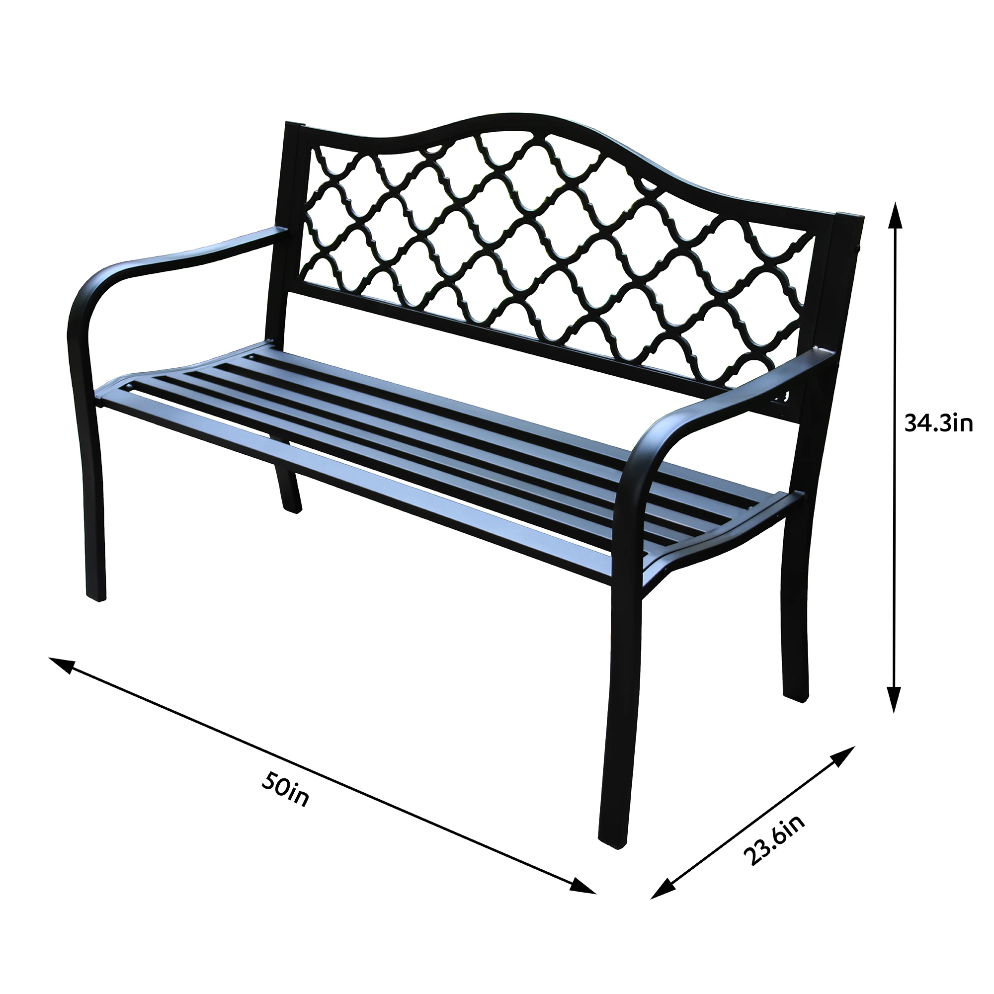Pabrik Grosir Outdoor Garden Furniture Teras Bangku Taman Baja Hitam Lobi Bangku Taman Buy Baja Hitam Lobi Bangku