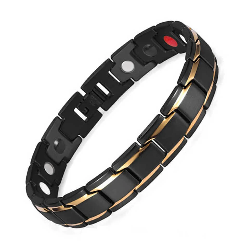 Black Japan Stainless Steel Energy Health Bracelet With Oppbag