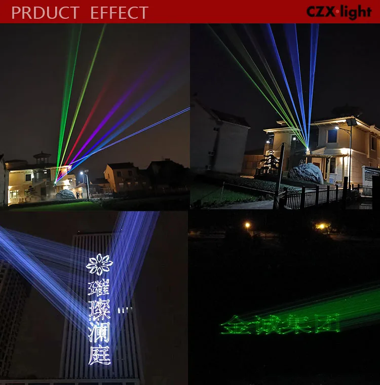 Professional Outdoor Landmark Animation Beam Logo Laser Light 20w Green