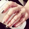 10pcs/Set Korean Finger Rings Girls Fashion Jewelry Gold Plated Ring