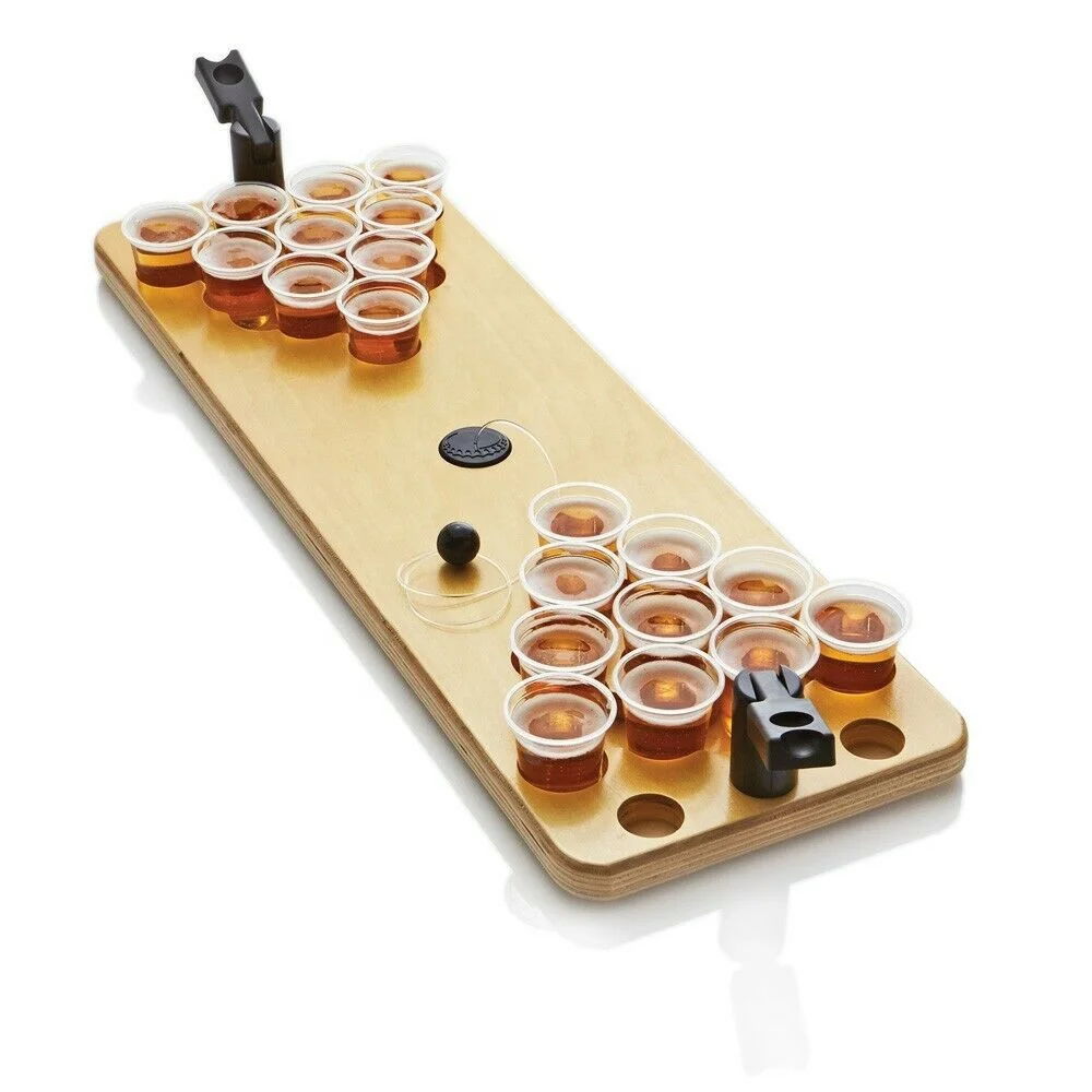 wholesale tabletop party game wood mini beerpong game set