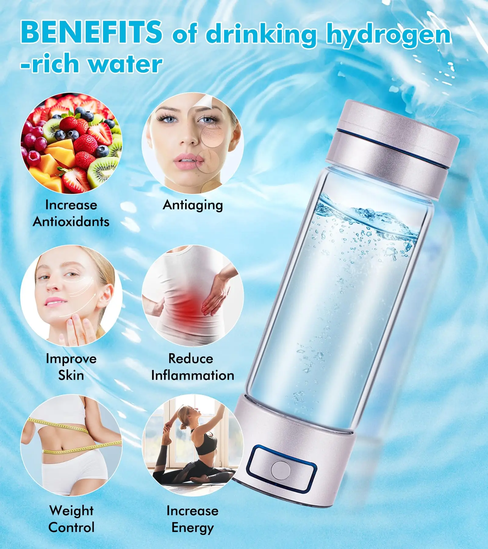 Urhealth Wholesale Hydrogen Water Bottle Glass Portable Hydrogen Water Bottle 260 Ml Buy