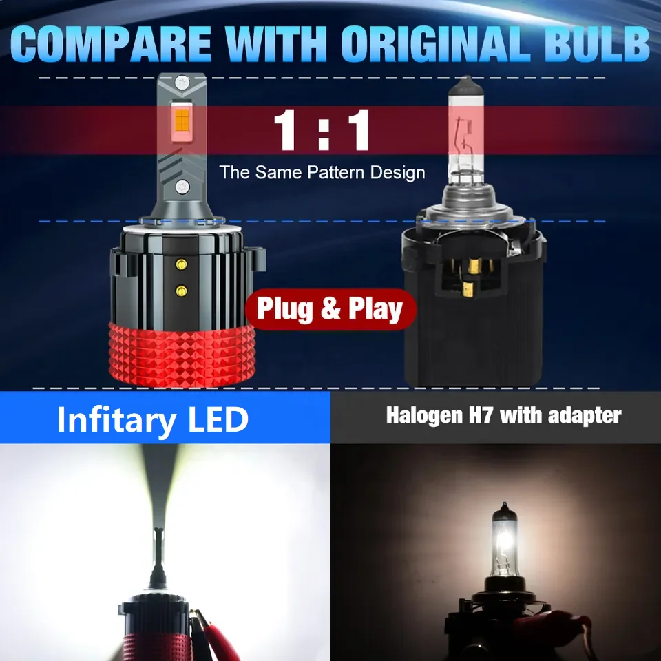 Infitary Auto Lighting System 110w 30000lm H7 Headlights For Mk7 Gti ...