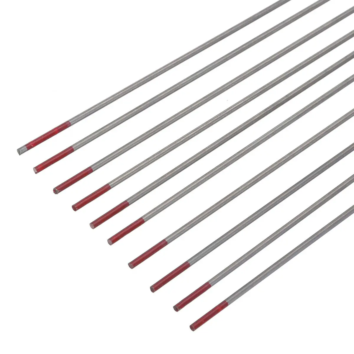 Set Of 10 Tig Welding Tungsten Electrode Wt20 Red Tip Rod 2% Thoriated ...