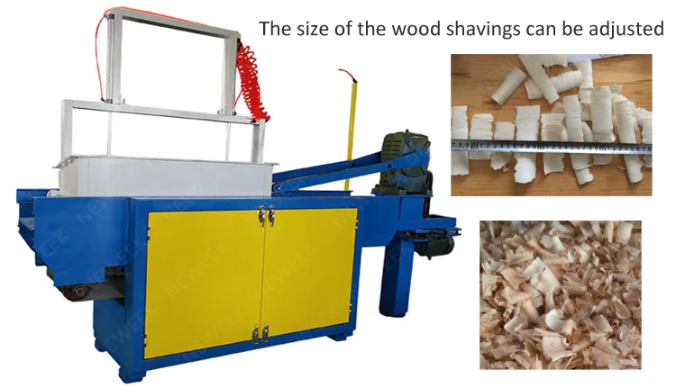 NEWEEK thickness adjustable diesel motor pine wood shaving making machine