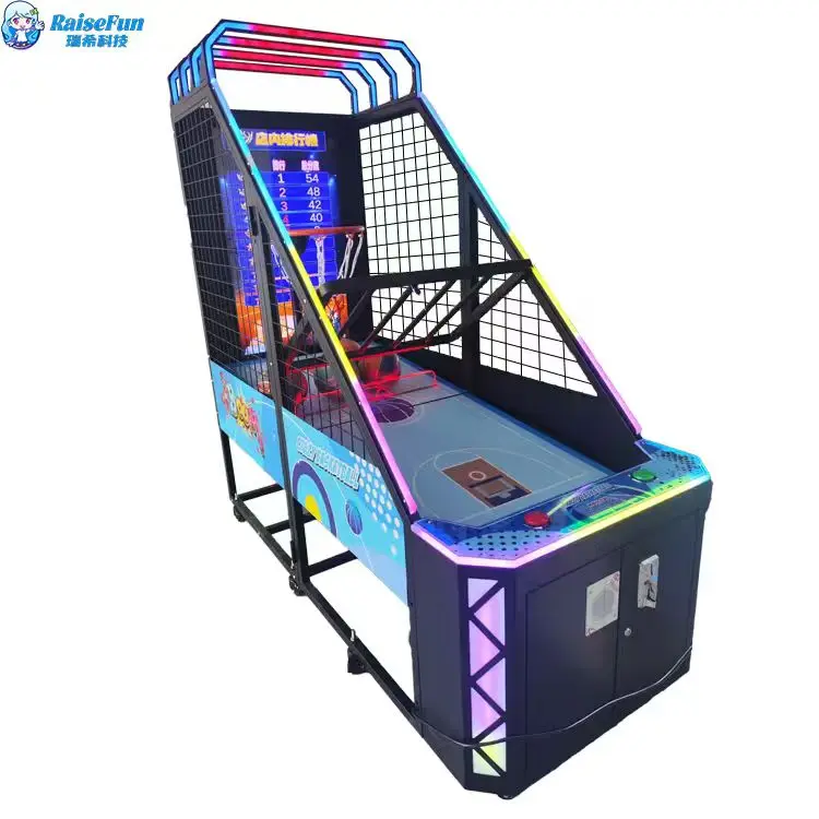 product raisefun interactive led basketball hoop coin operated game sound effects hot sale for kids play areas 1 year made metal247-1