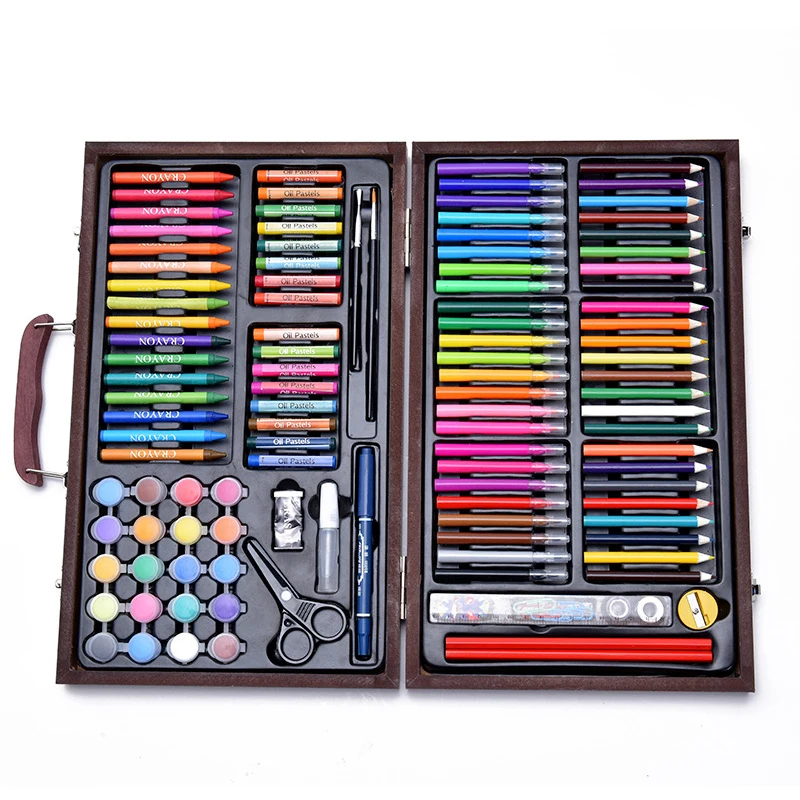 Wholesale Drawing Art Box With Oil Pastels Crayons Colored Pencils