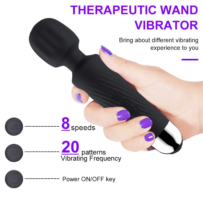 10 Speeds Waterproof G Spot Silicone Women Av Wand Sex Toy Vibrator