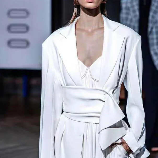 Luxury Blazer Elegant White Waist-cinching Suit Jacket Blazer Femme ...