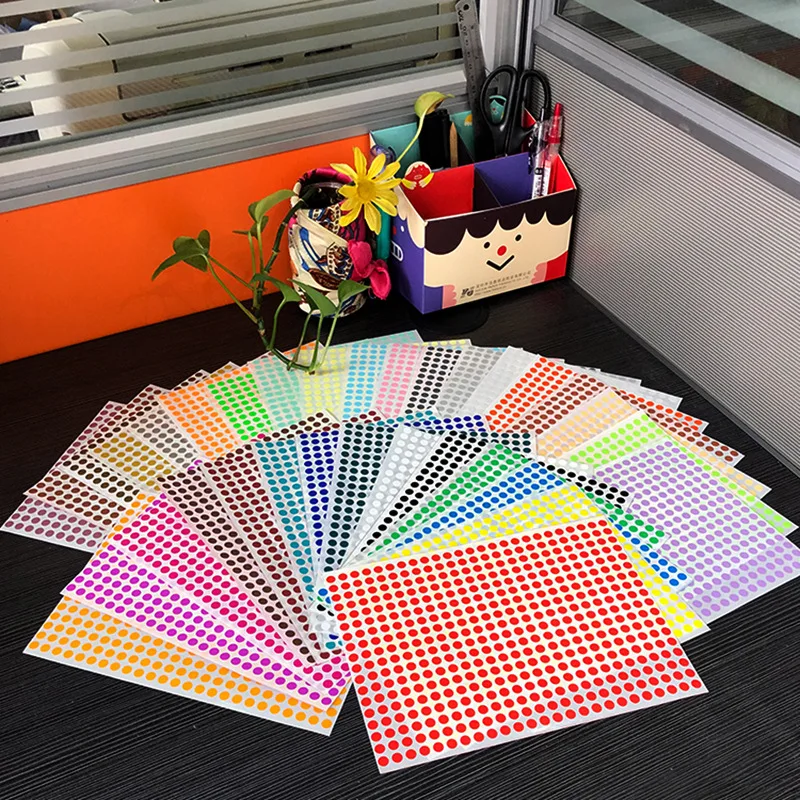 Custom Round Colored Coding Labels-Self-Adhesive Vinyl Scratch-Off Stickers with Laminated Finish for Grocery & Supermarket Use details