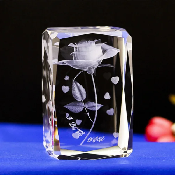 product wholesale customize rose flowers 3d laser crystal wedding favors-28