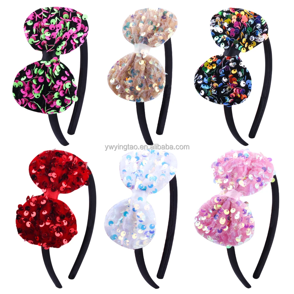 
Sequin Headbands With Bow Hairband For Party Sweet Girl Hair Accessories High Quality Hair Band 