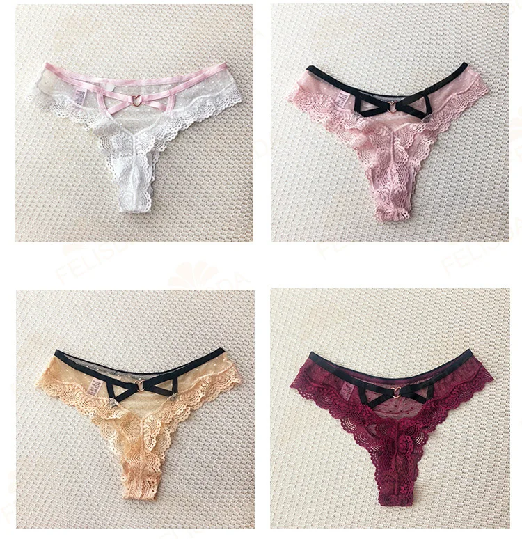 Romantic Sexy Lace Underwear Women Hollow Out Panties Sex T String