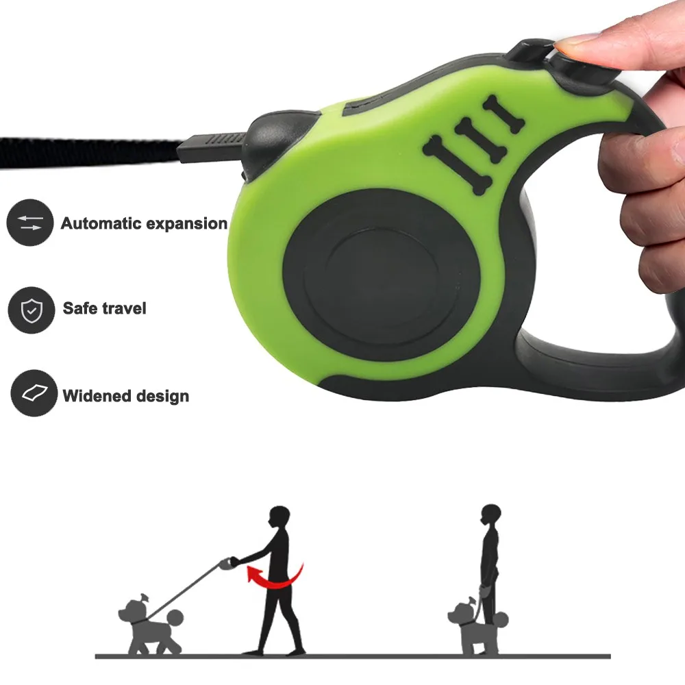 Automatic Retractable Pet Dog Leash And Suitable Collar Harness Set