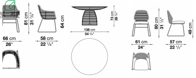 Hight Quality Design 304 Stainless Steel Rattan Furniture Outdoor Garden Chair