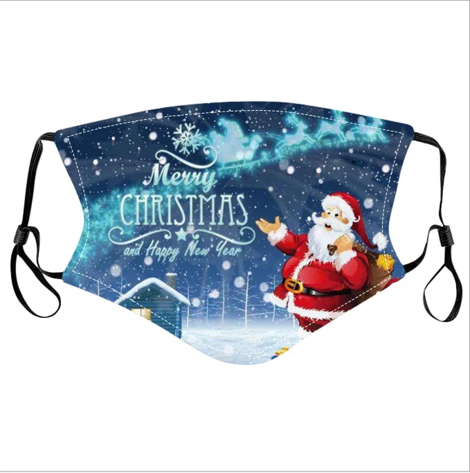 
2020 Christmas Face cover with Adjustable Ear Loops for Women Men Adult Soft Fabric Breathable Washable Reusable Face Masks 