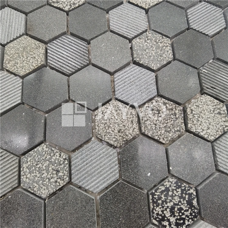 2020 New Design Super Black Flooring Hexagon Tile Mosaic tile 30x30 Interior Wall Tile