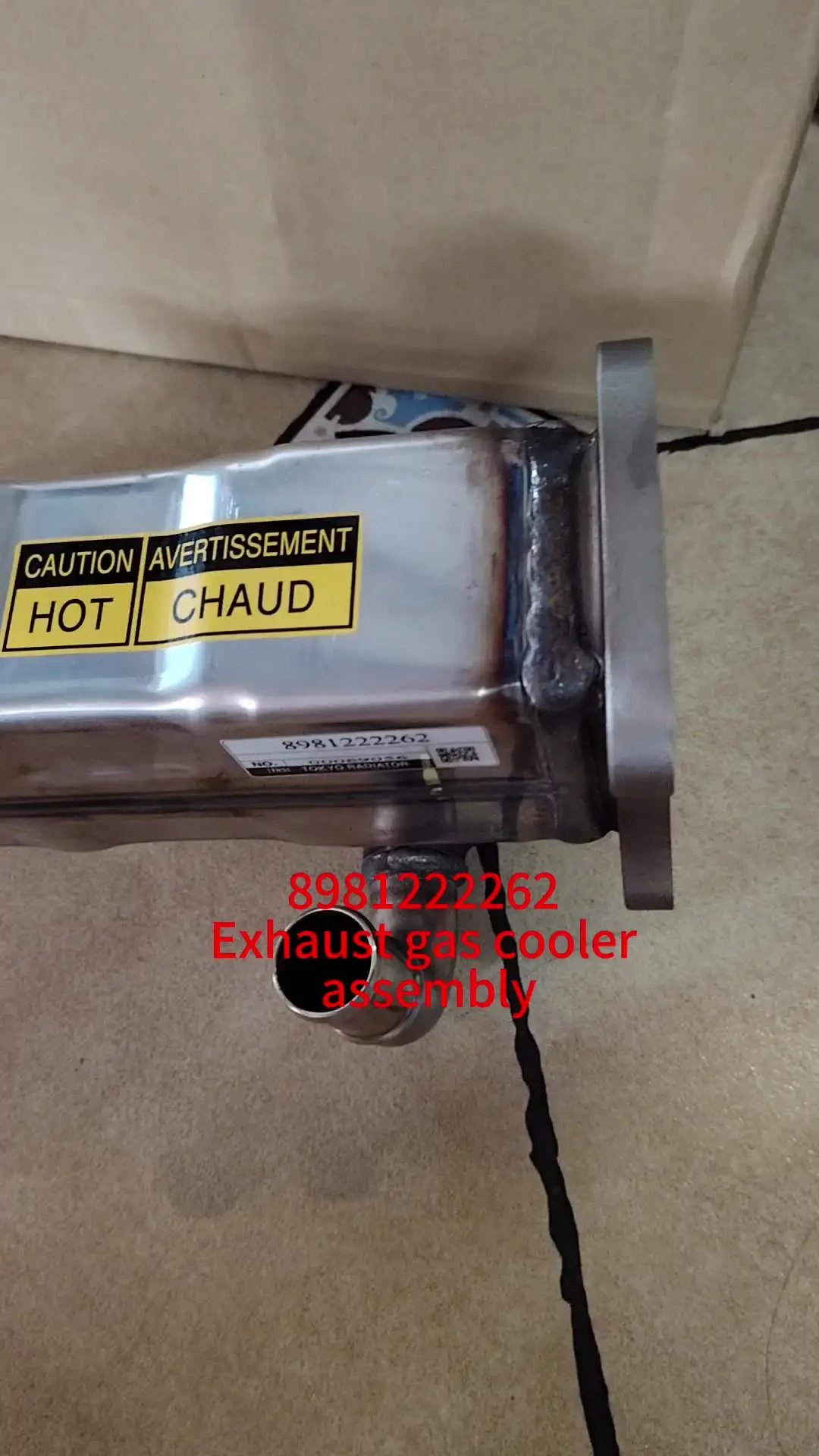 8981222262 Exhaust Gas Cooler Assembly for Isuzu Excavators