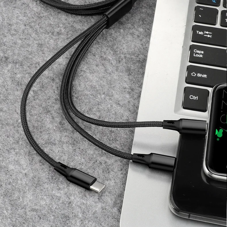 2019 New Keychain Data Cable Can Be Customized Logo USB Portable Cable 3 in 1 - ANKUX.COM