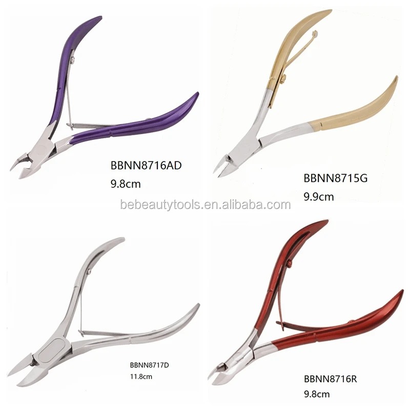 Large Full Jaw Double Spring Black Rubberized Ergonomic Grip Pedicure