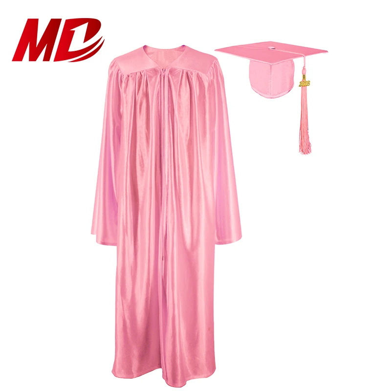 High School Graduation Uniform Shiny Pink Gown And Cap Buy Graduation Uniform,High School