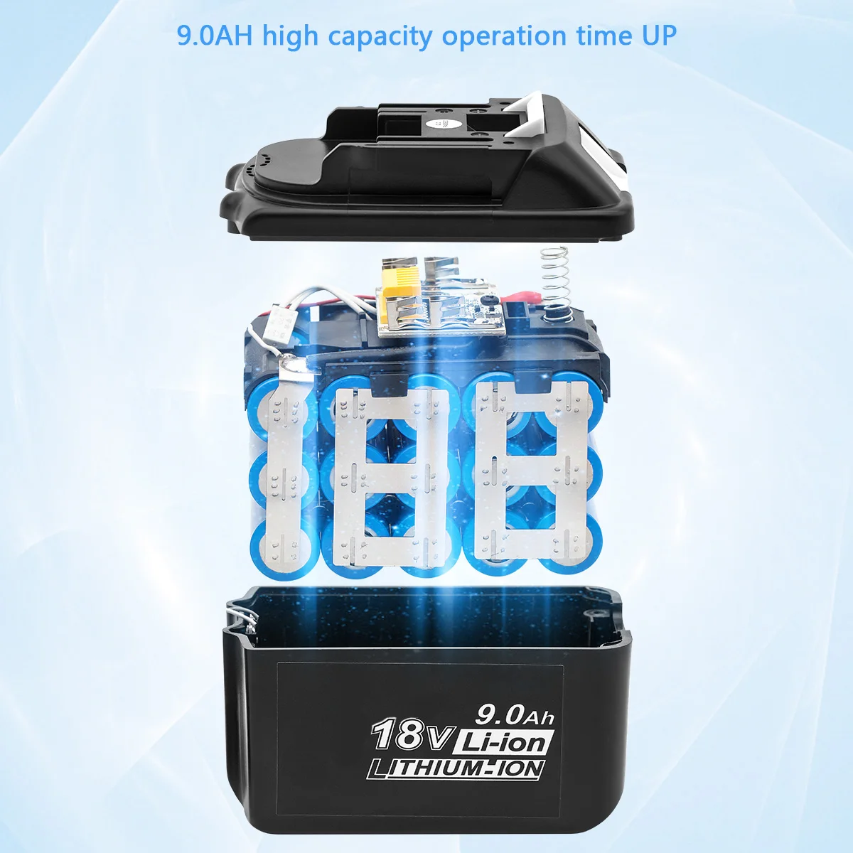 For Makitas Li-ion 18V 9000mAh replacement Rechargeable Power Tool Battery  BL1830 BL860 with LED indicator(3).jpg