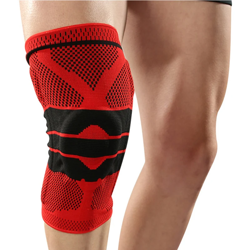 
Medical Silicone Knee Pad Spring Support Sports Compression Sleeve Knee Brace for Joint Recovery 
