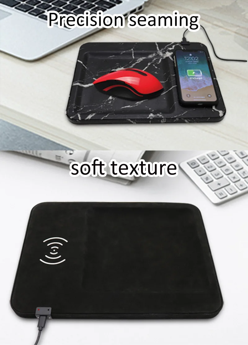 10w Qi Wireless Charger Desktop Tray With 9v 1a Output Port Leather
