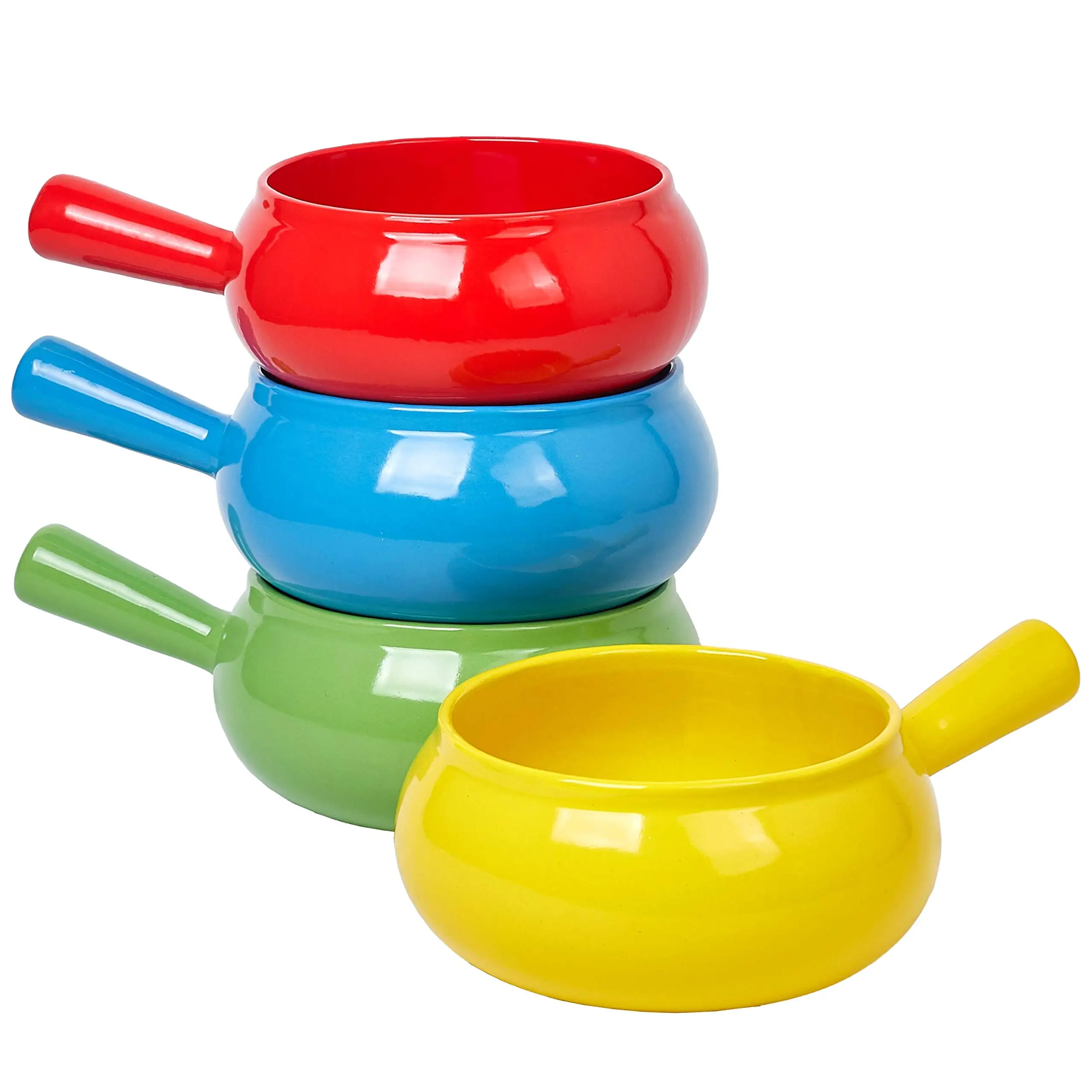 Set 4 Customized 17oz Ceramic Crock Serving Bowls Handle French Onion Soup Cereal Soup Rice Beef Stew Oatmeal Serving Bowls supplier