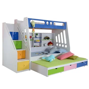 Factory Customized Kid Furniture Bunk Beds With Stair Drawers
