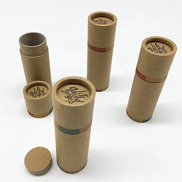 
Custom Biodegradable Empty Cute Cardboard Container Lip Balm Deodorant Stick Chapstick Packaging Push Up Kraft Paper Tube 