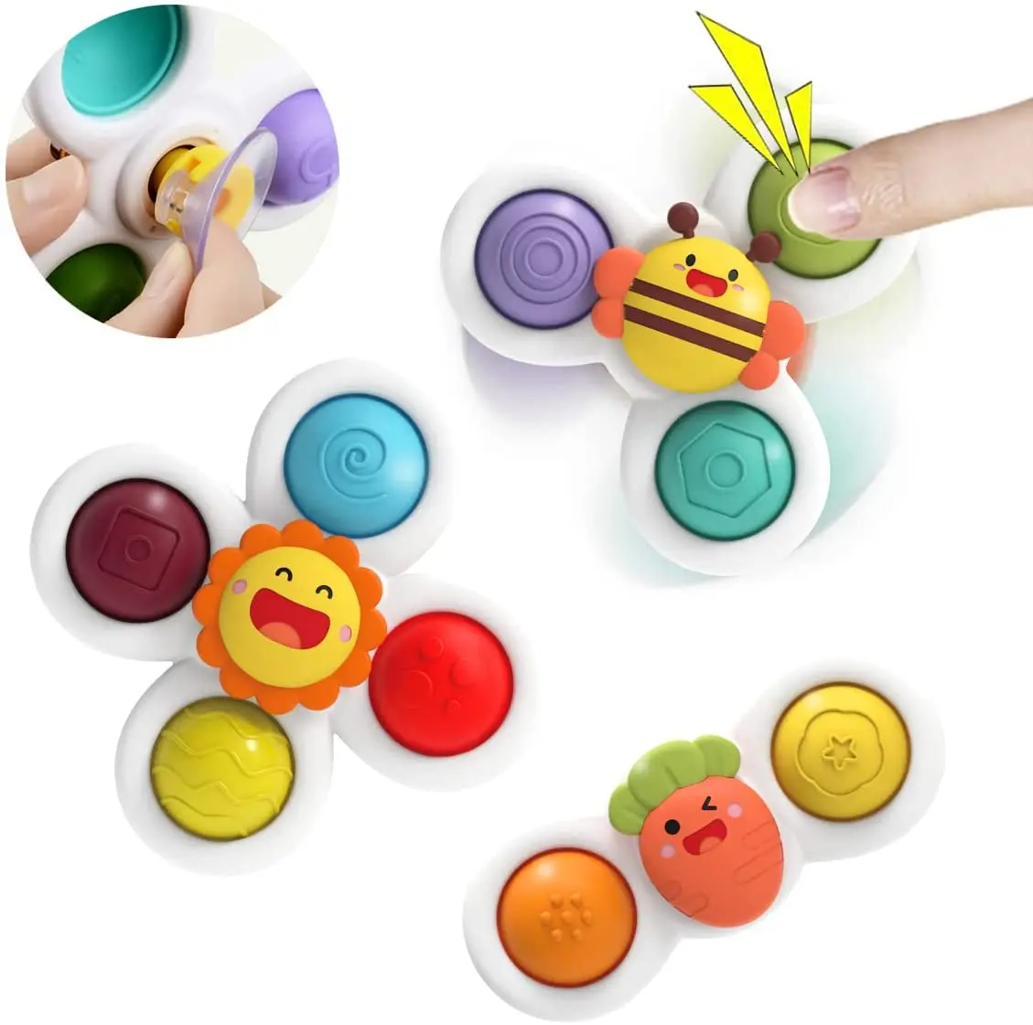 2022 New Arrival Wholesale Suction Cup Spinner Toys Sensory Spinning ...