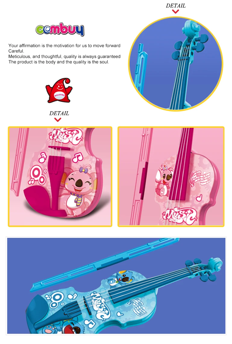 NUOBESTY Kids Plastic Violin Toy Educational Violin Instrument Early Development Music Toy Ornament for Children Boys Girls without Battery 