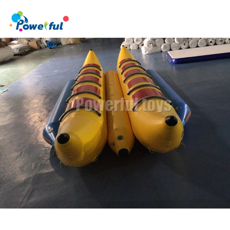 10 People inflatable banana ride boat towable tube ski for water park