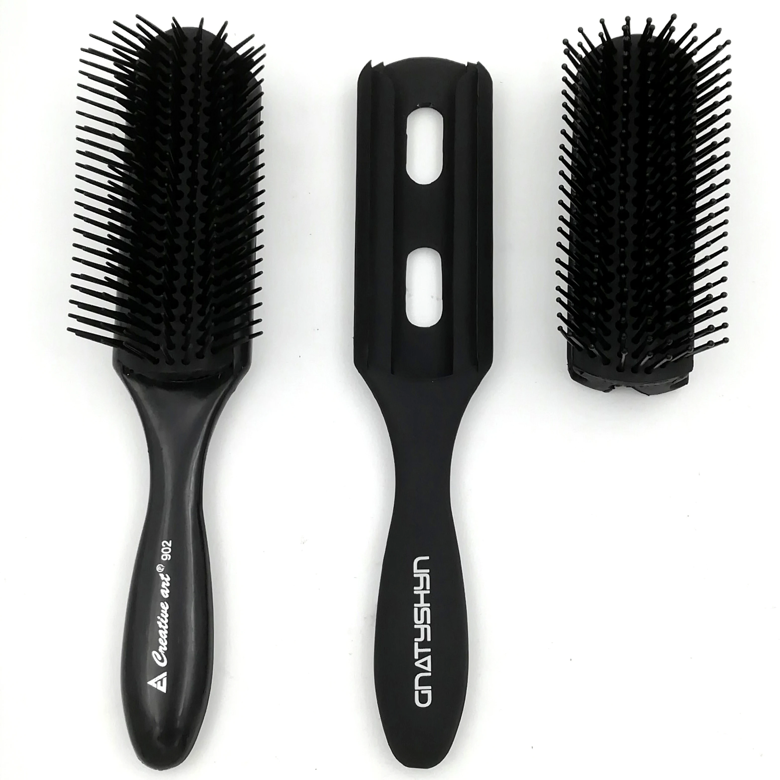 Classic Easy Clean Removable Hair Styling Brush 9 Row Detangling