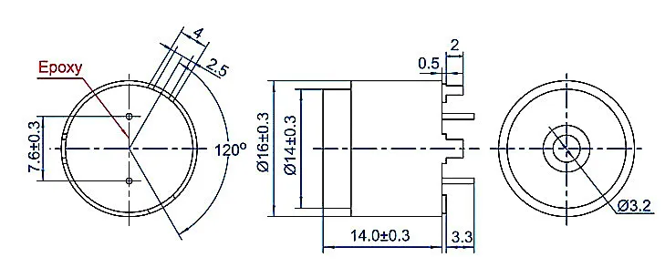 16 * 14毫米 12v hydz 蜂鸣器电磁传感器蜂鸣器