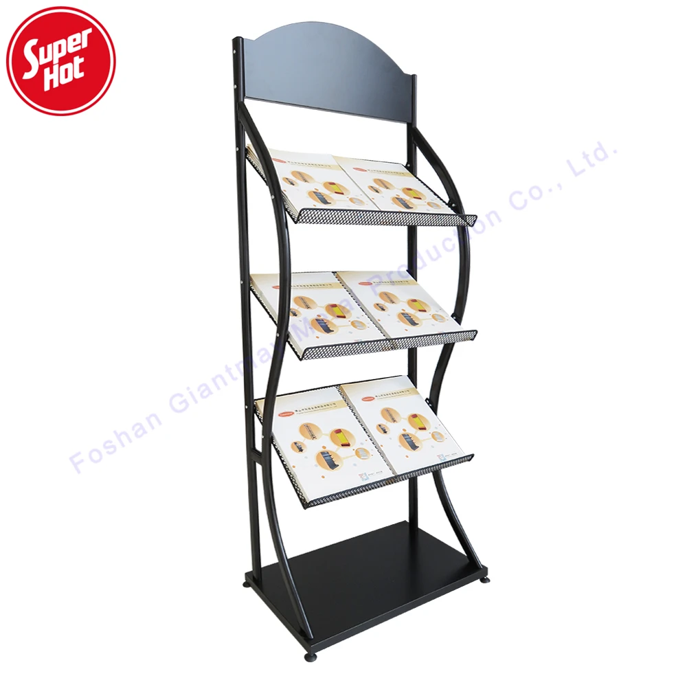 Cheap Literature Journal Shelf Library Wire Book Display Rack Metal