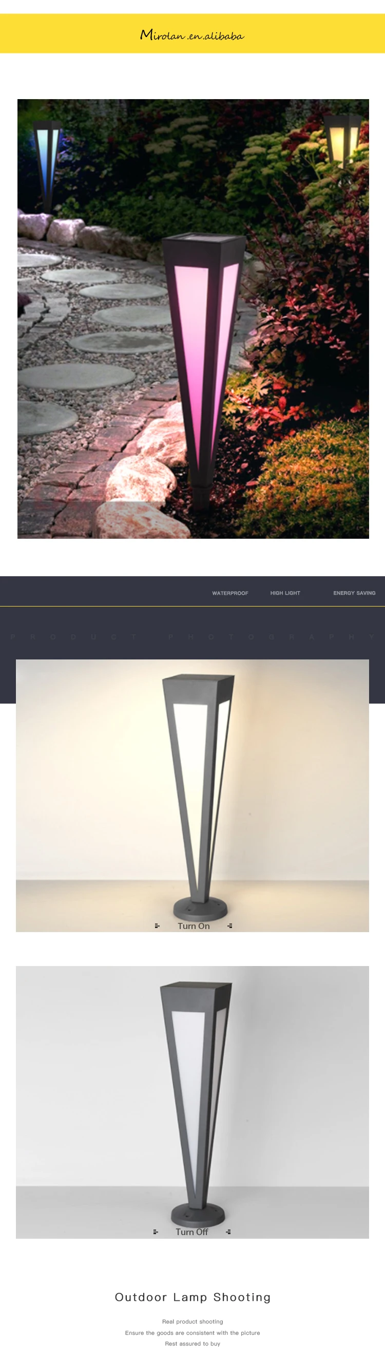 3W LED solar bollard lights for garden waterproof outdoor RGB pathway lights multicolor decorative lawn lamp aluminum