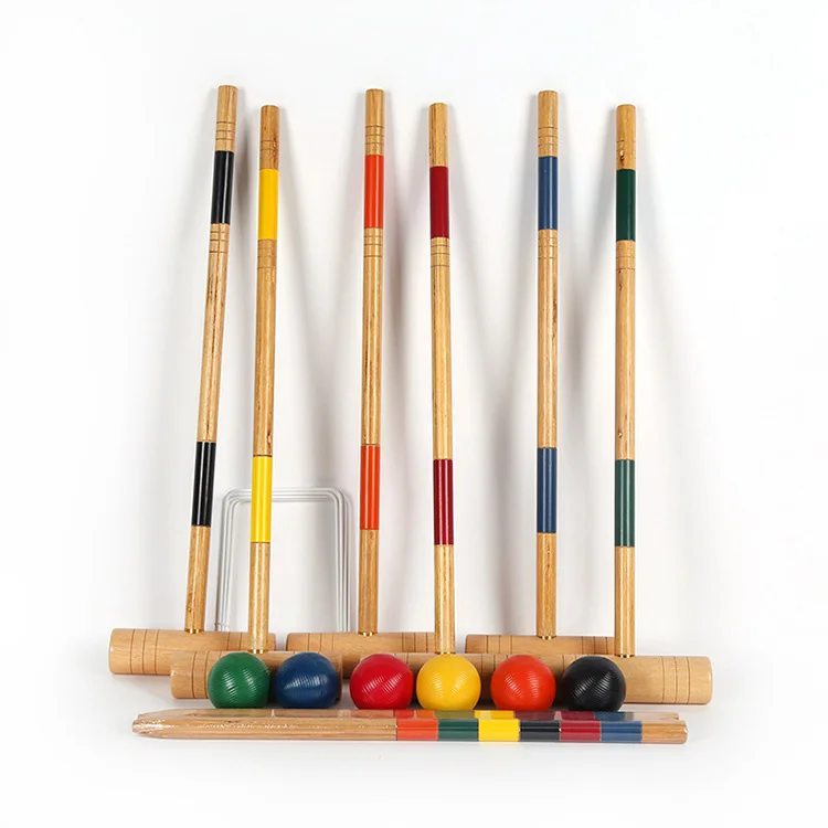 6players Wooden Lawn Sports Croquet Set With Mallets For Family Buy
