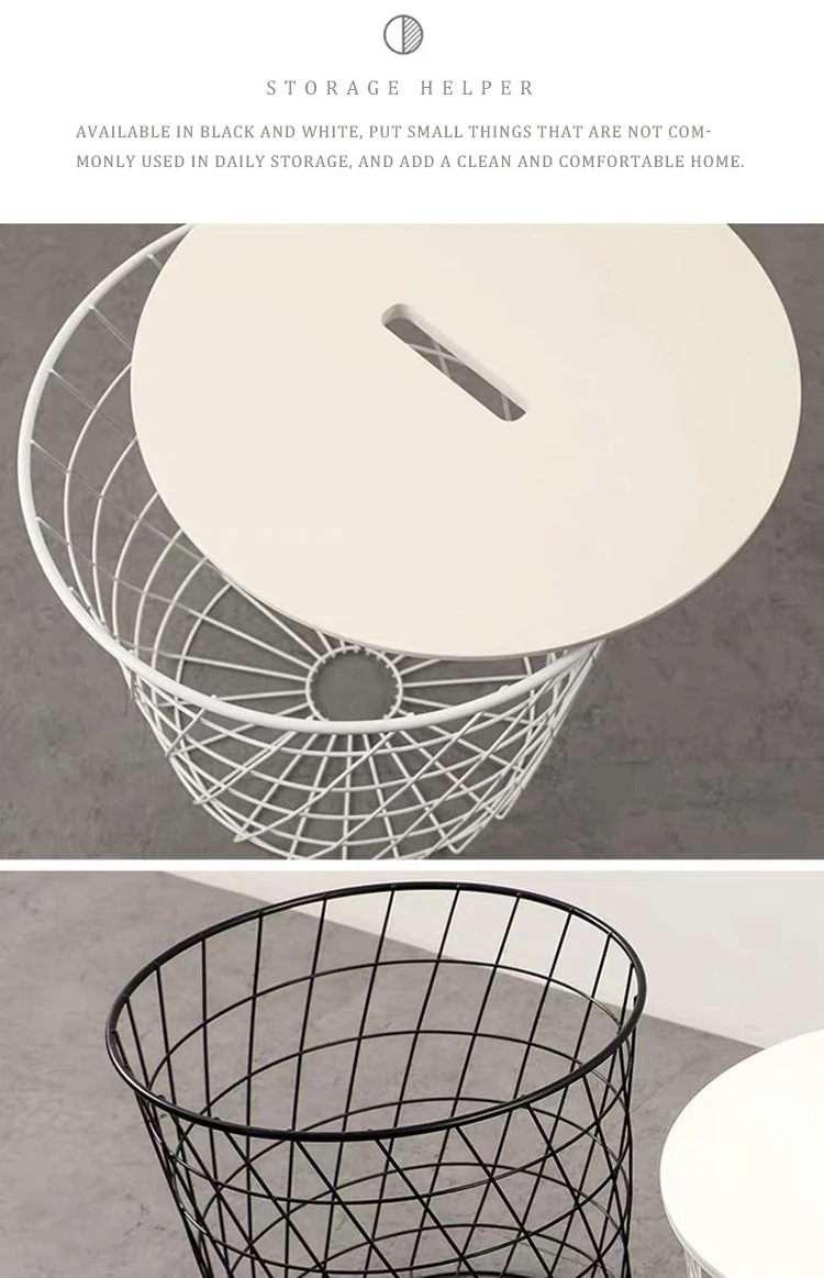 Modern Home Living Room Bedroom Furniture Modern Round Mdf Top Storage