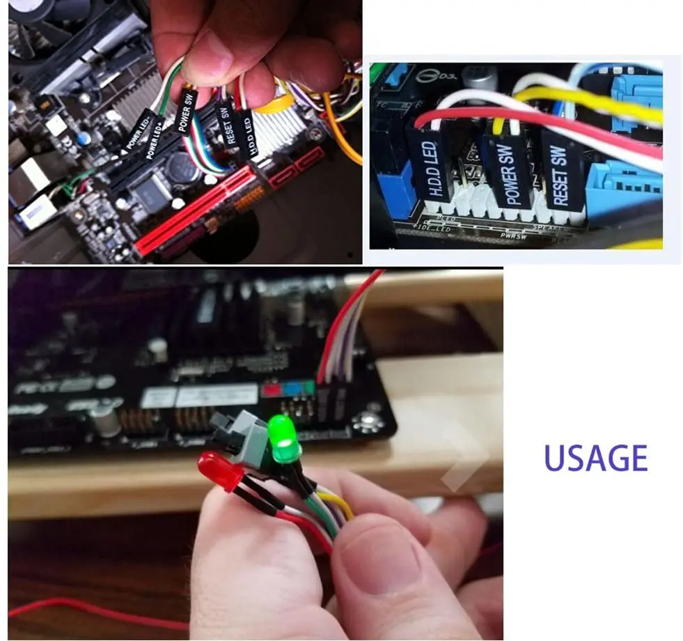 Motherboard On/off/reset/hdd Switch Power Cord Pc Power Button Switch