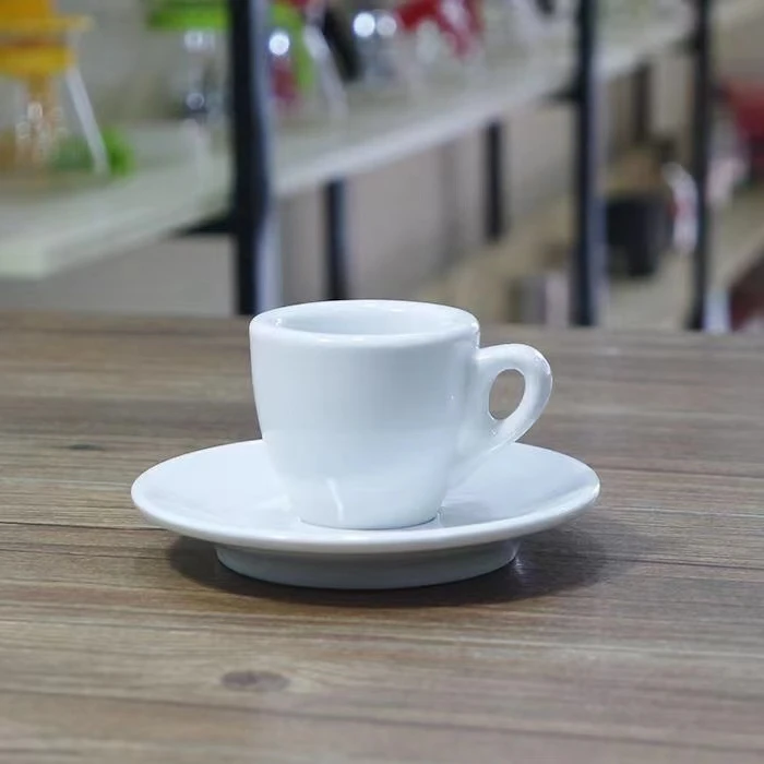 Ceramic Smart Drinkware Mini Coffee Cup Set Gift Box with Saucer White Mugs Modern Coffee Drinking Ceramic manufacture