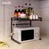 2 Tier Storage Rack Adjustable Stainless Steel Stand Microwave Oven Kitchen Rack