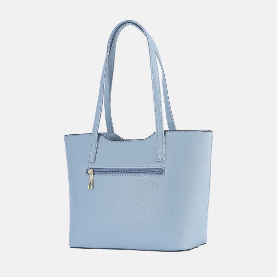 Borbonese Leather Handbag in Pastel Blue Womens Bags Tote bags Blue 