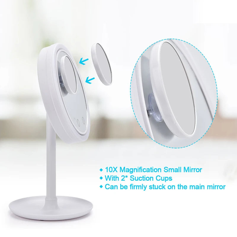 Makeup Mirror With Fan Vanity Mirror Threeinone Lighted Mirror With