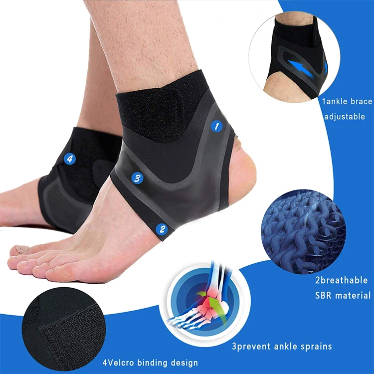 Waterproof Stabiling Ligaments Elastic Adjustable Custom Neoprene Foot Drop Support Ankle Brace