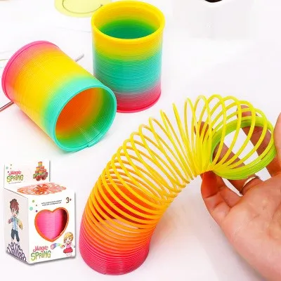 Rainbow Giant Game Spring Ring Elastic Ring Magic Spring Plastic Toys ...