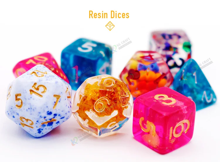 Hot Sale Custom Angle Allochroic Color Glitter Acrylic Polyhedral Dice